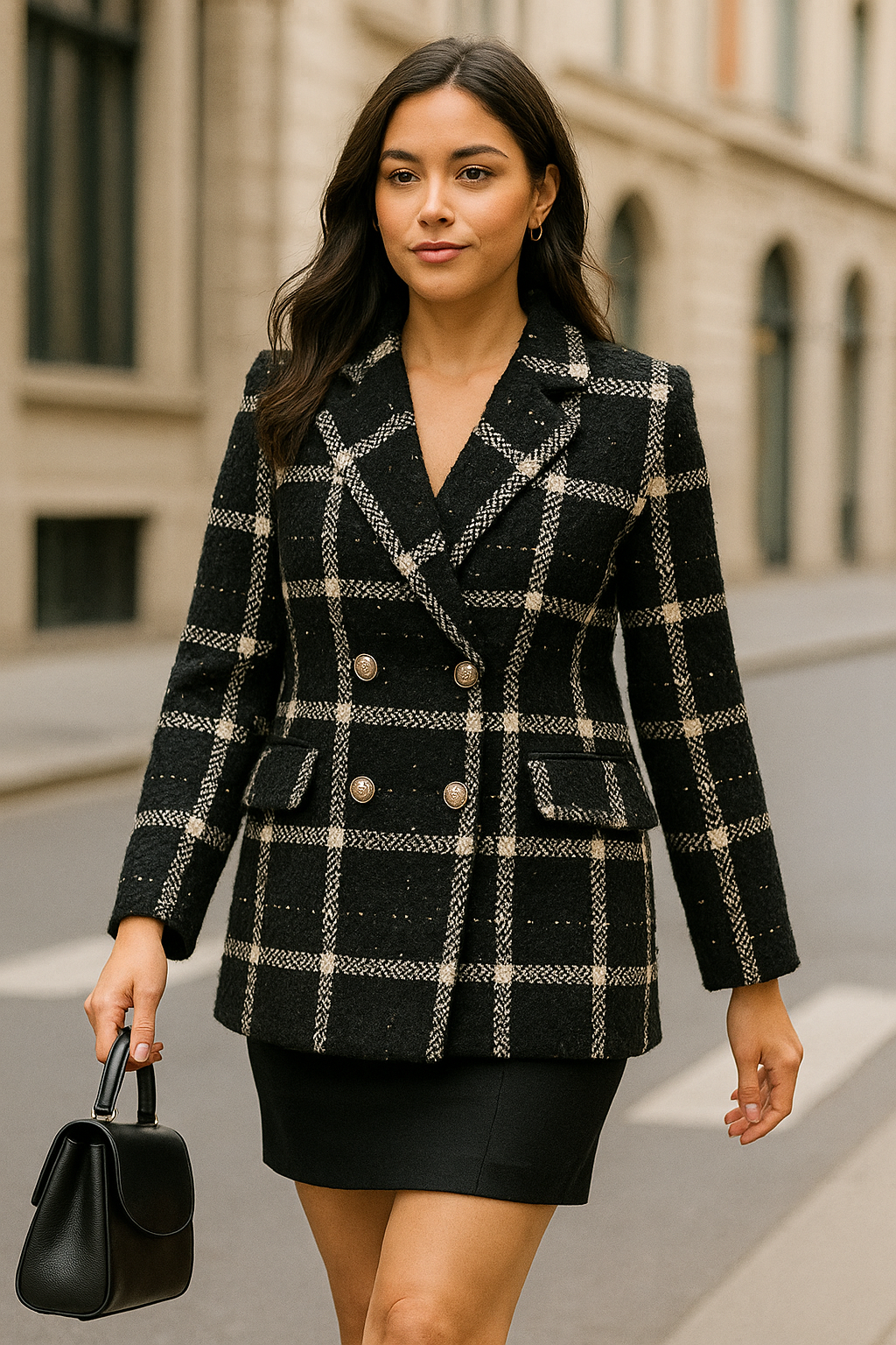 Check Designed Coat FC1798