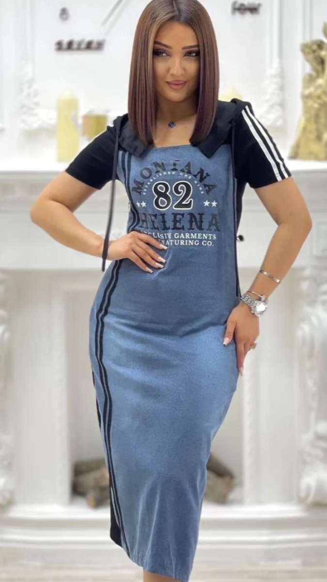 Jean dress with stretch fabric
