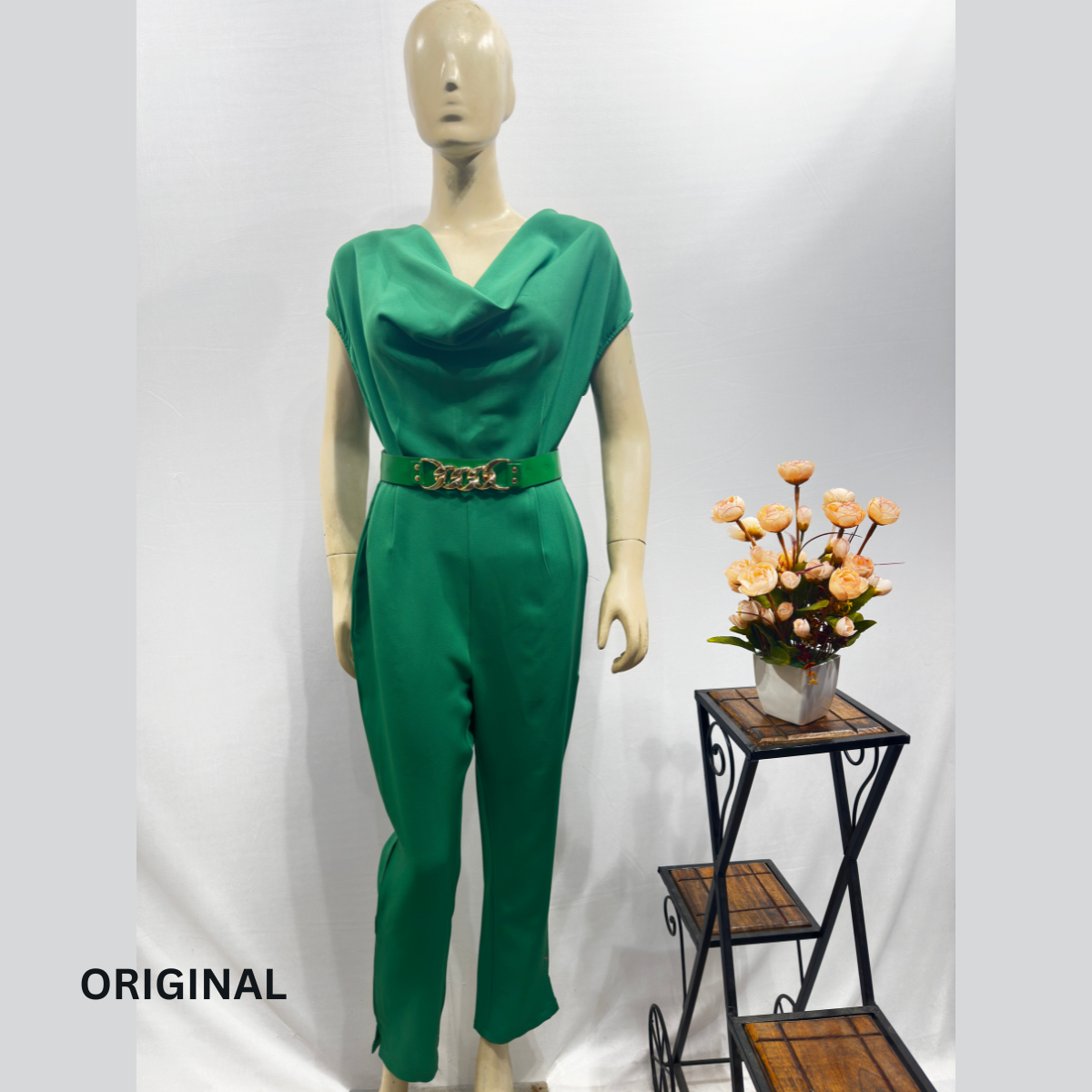 Jumpsuit With Collar And Belt