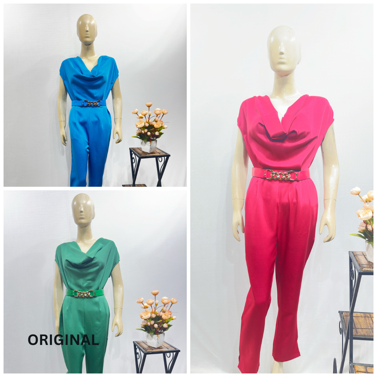 Jumpsuit With Collar And Belt