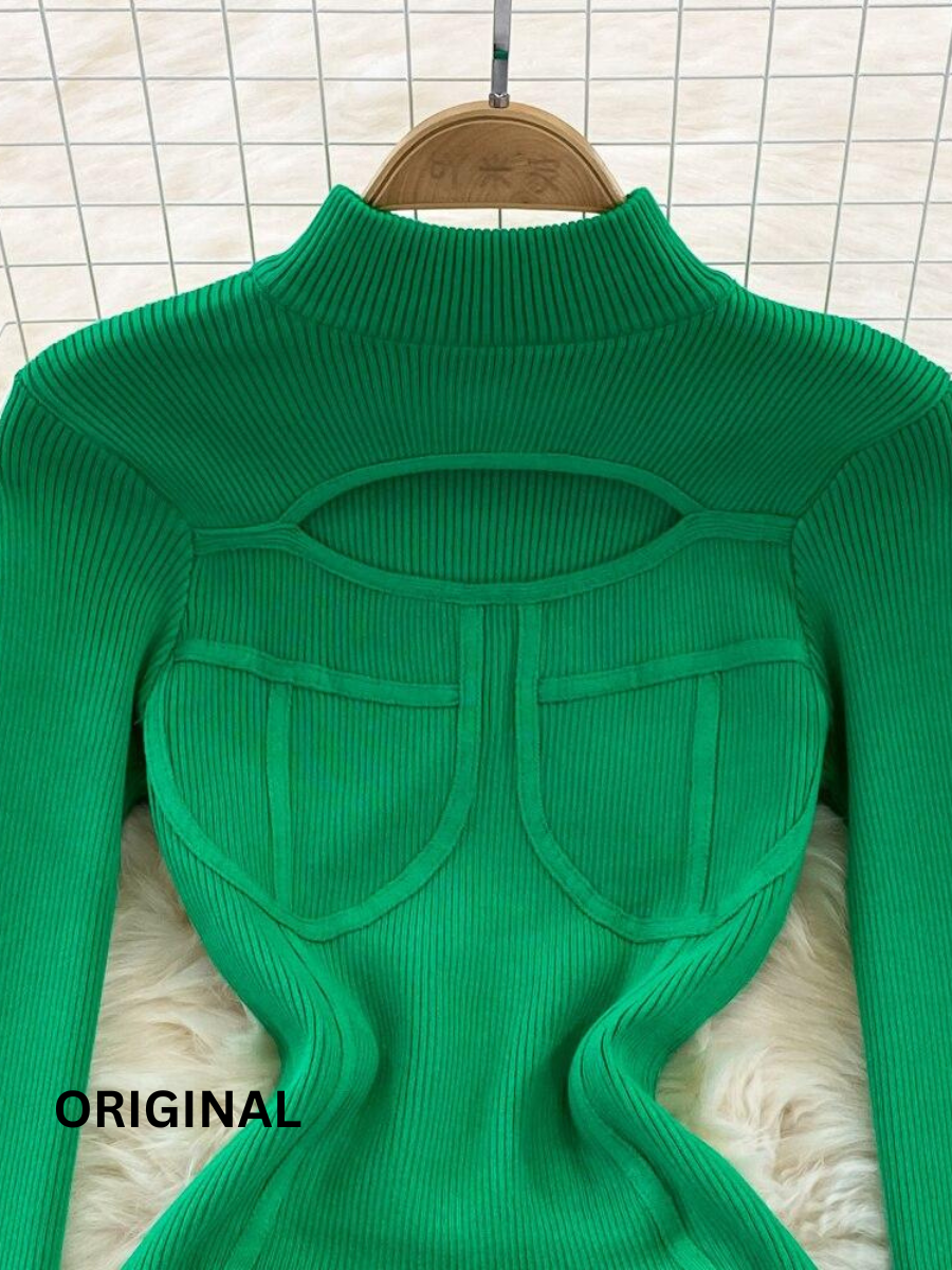 Knitted High Neck Winter Bodycorn Dress FC1502