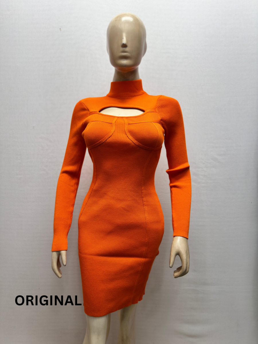 Knitted High Neck Winter Bodycorn Dress FC1502