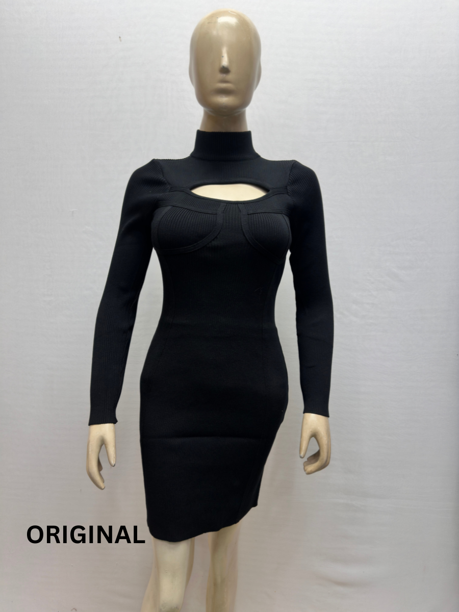 Knitted High Neck Winter Bodycorn Dress FC1502