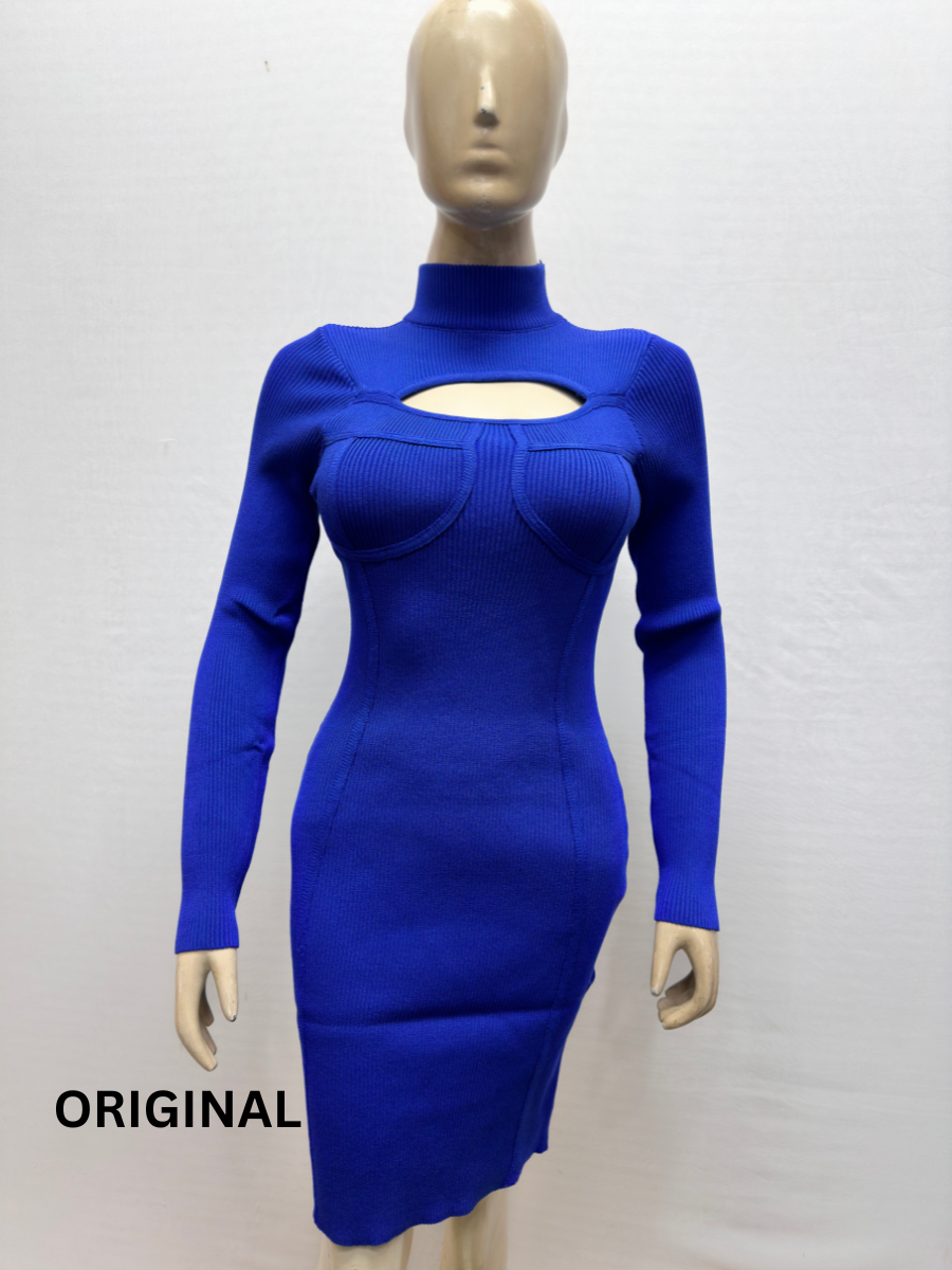 Knitted High Neck Winter Bodycorn Dress FC1502