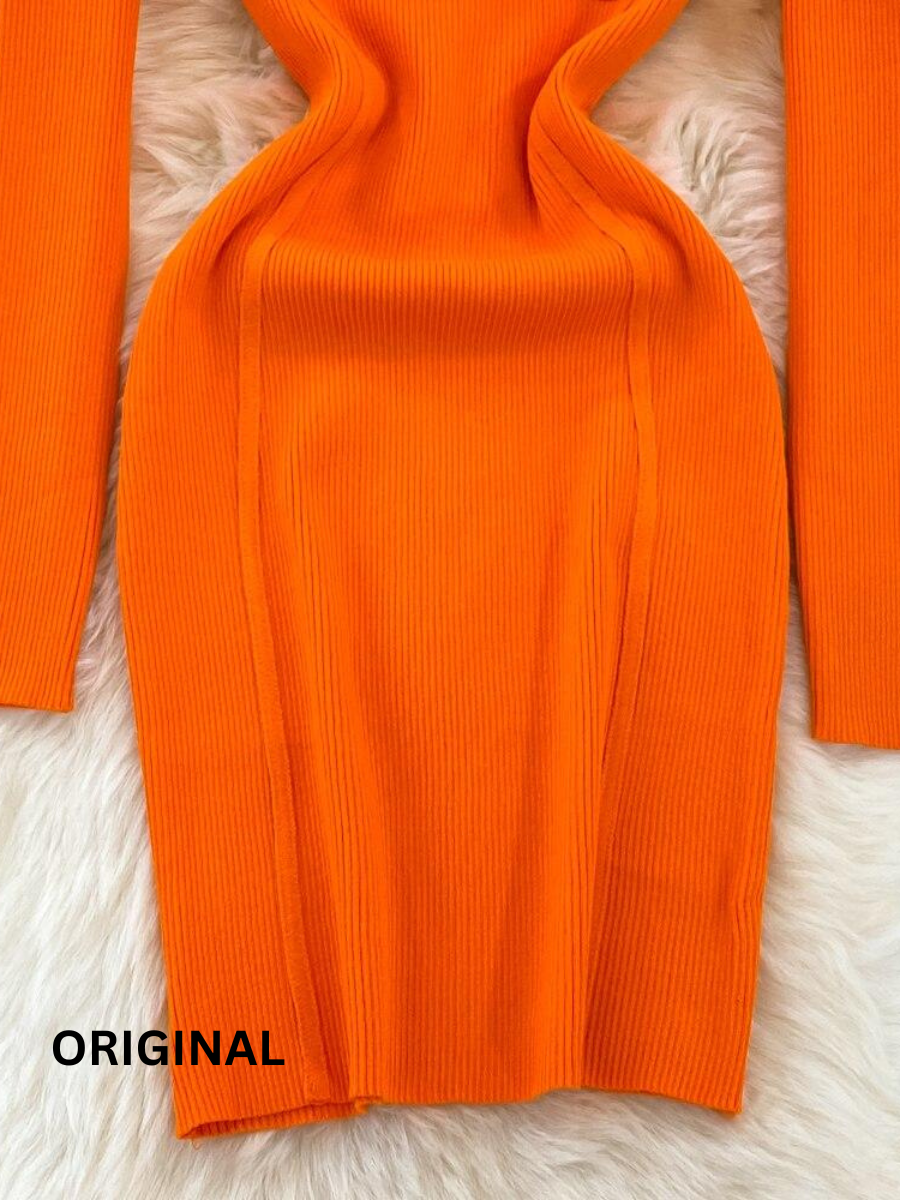 Knitted High Neck Winter Bodycorn Dress FC1502