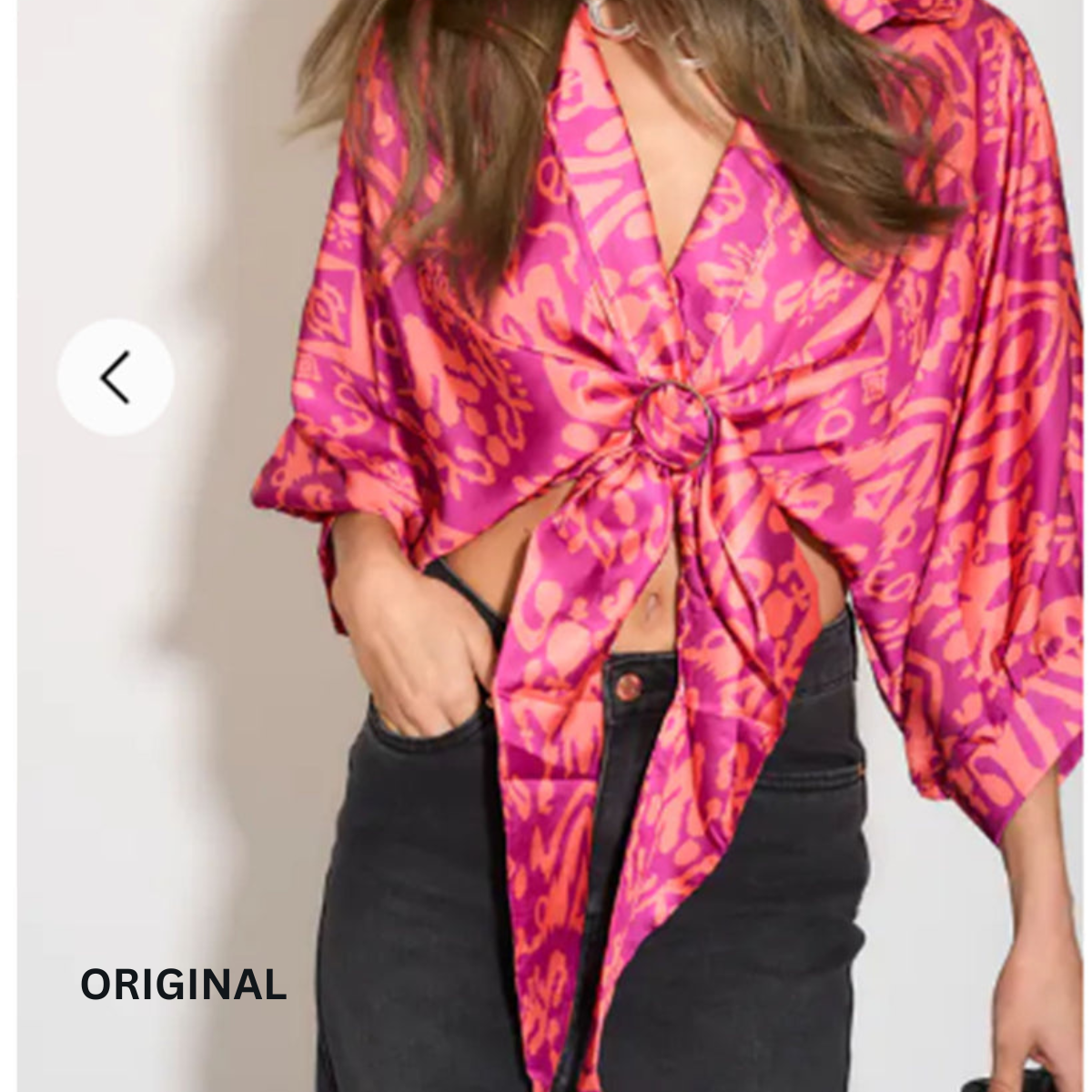 Knotted Satin Shirt