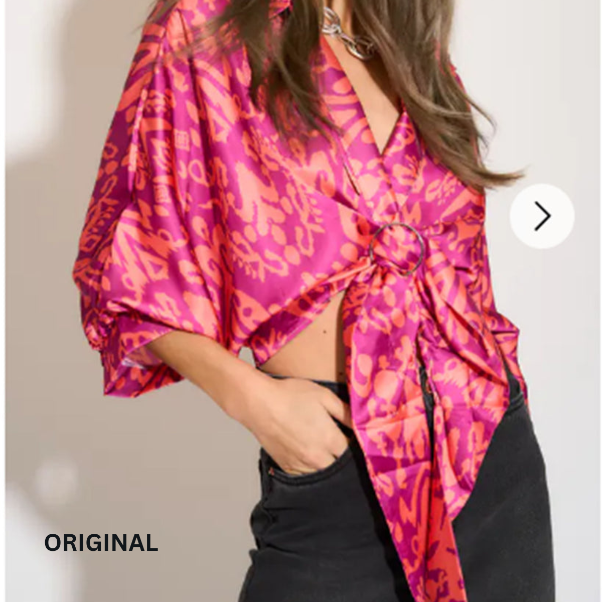 Knotted Satin Shirt