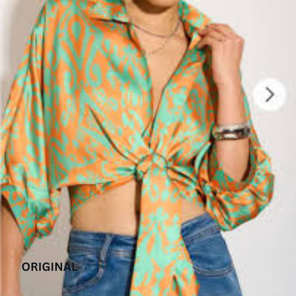 Knotted Satin Shirt