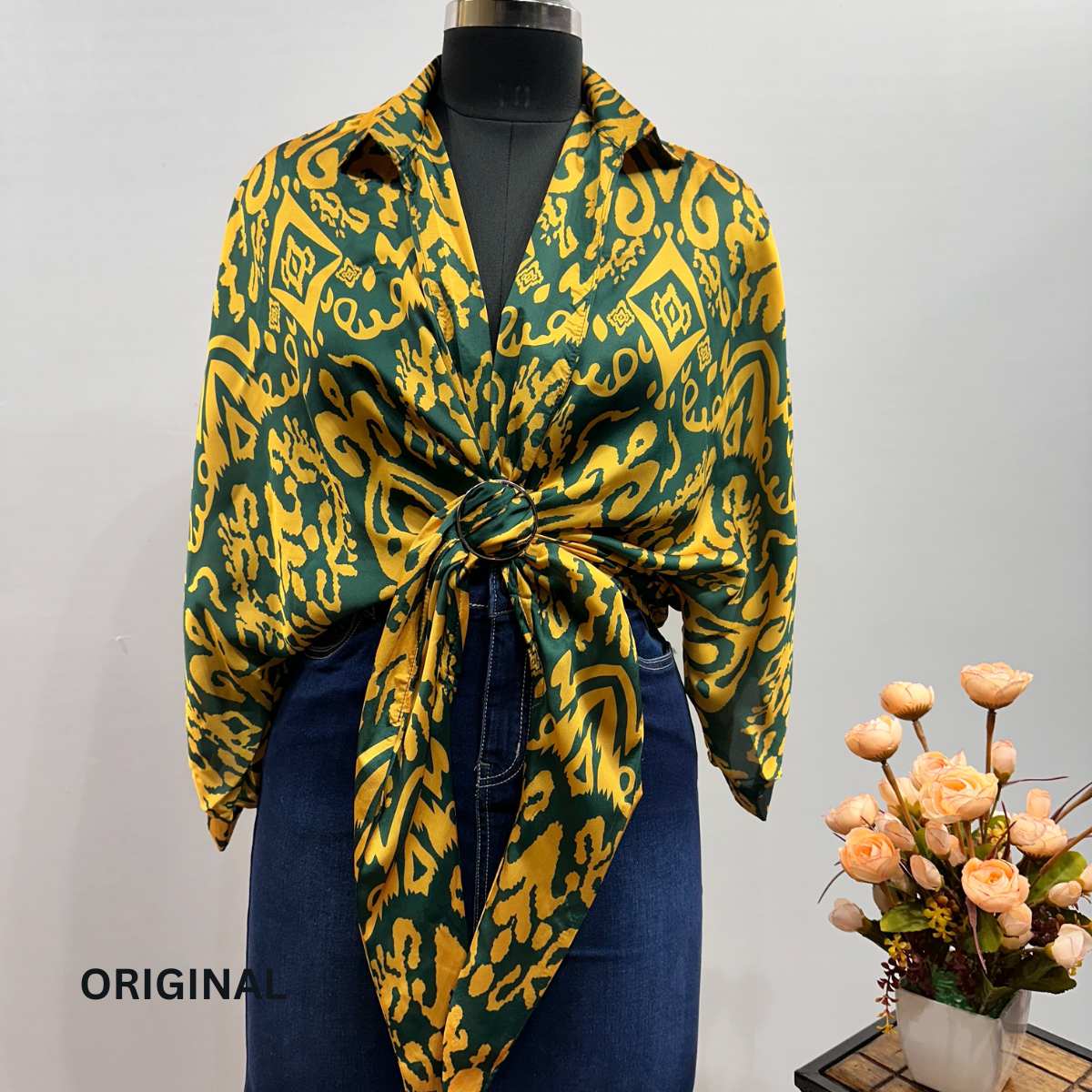 Knotted Satin Shirt