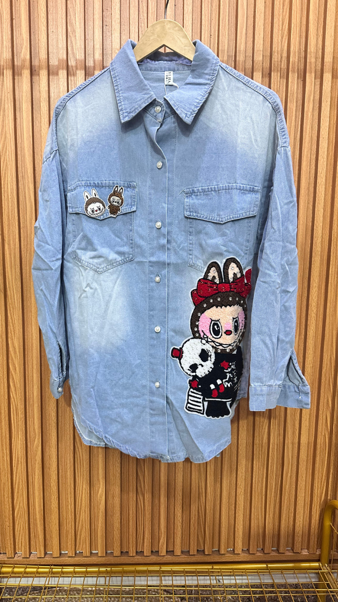 Labubu Printed Denim Shirt FC1837