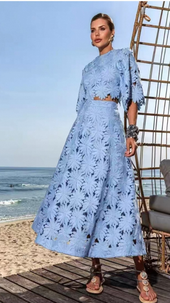 Lace 2 Piece Midi Skirt Set FC1876