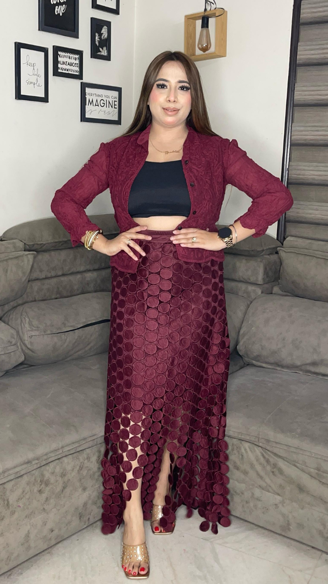 Laser Cut A-line Skirts With Tassels FC1836