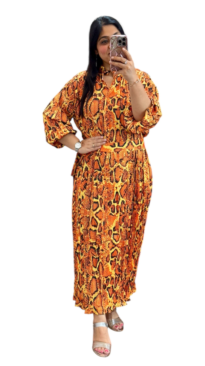 Leopard Print Balloon Sleeve Maxi Dress FC1899