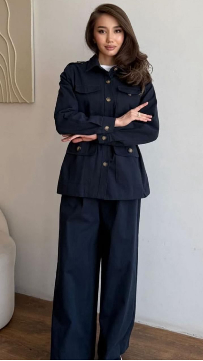 Long Belted Shirt With Pant Coord Set FC1933