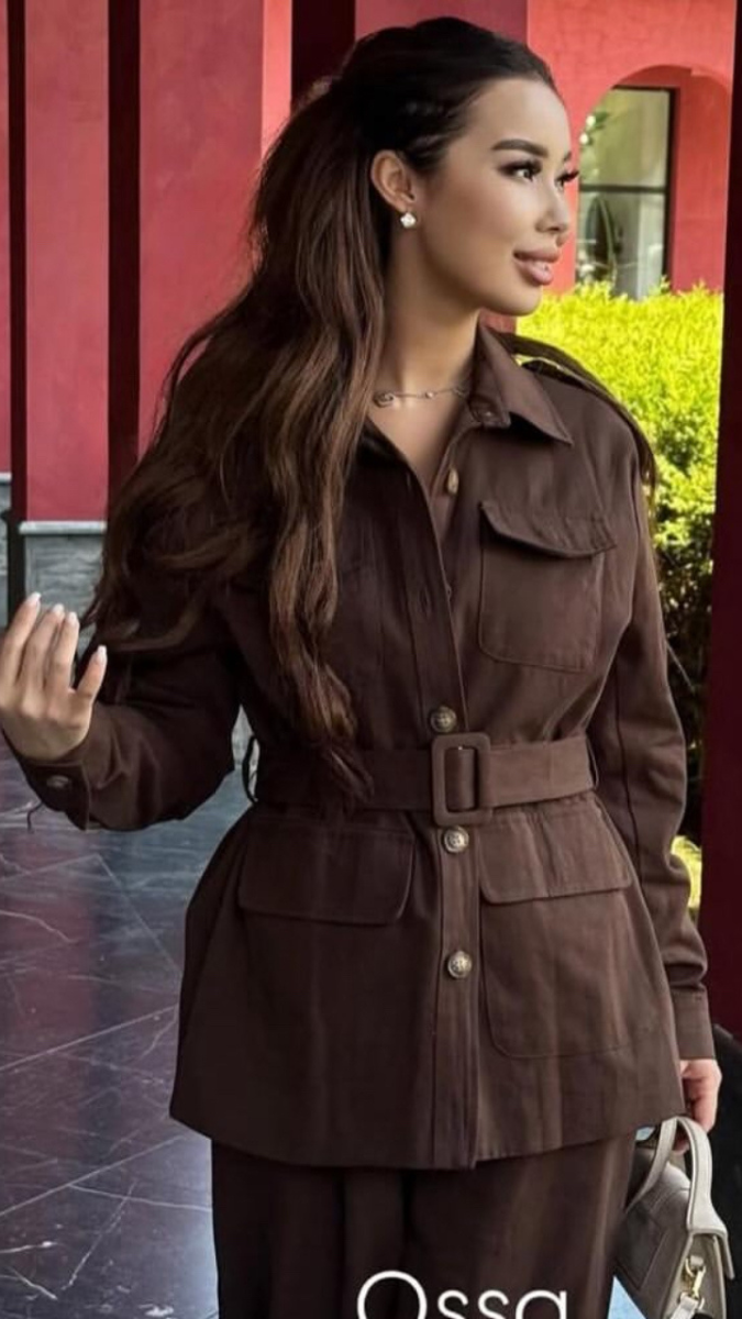Long Belted Shirt With Pant Coord Set FC1933