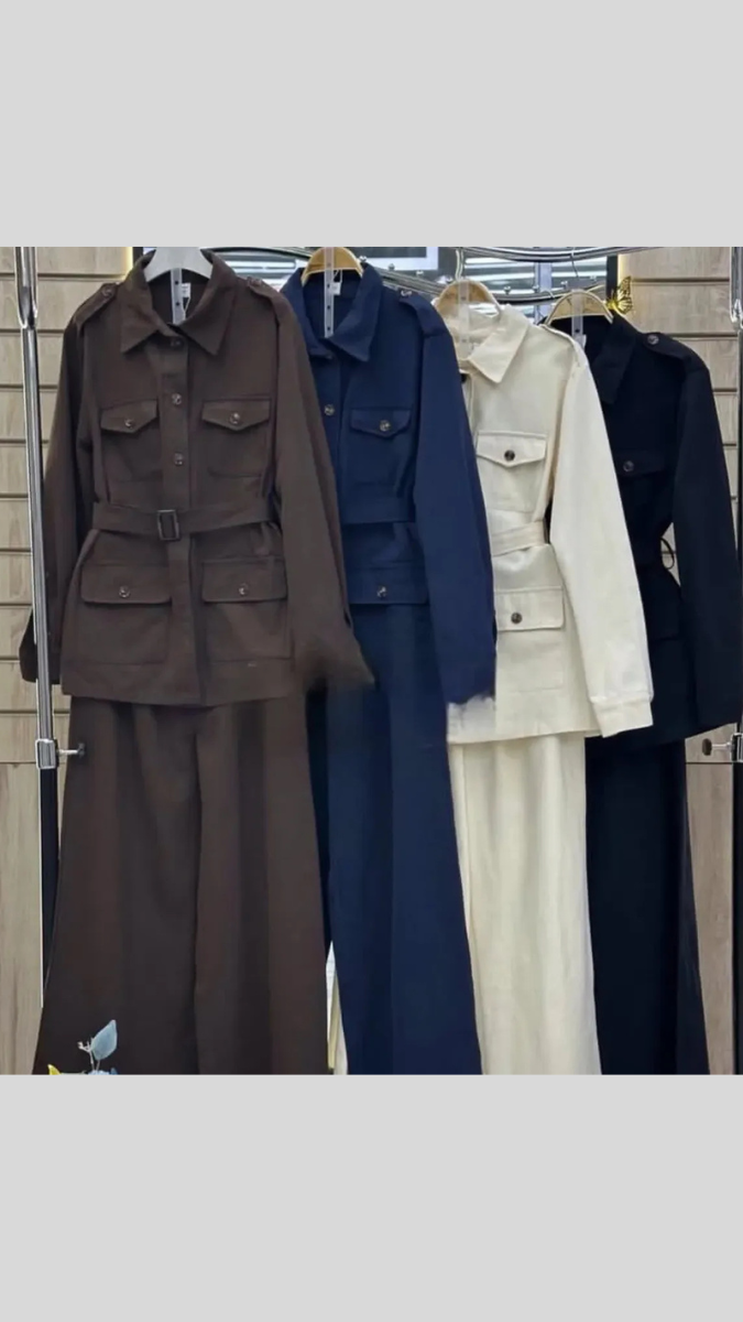 Long Belted Shirt With Pant Coord Set FC1933
