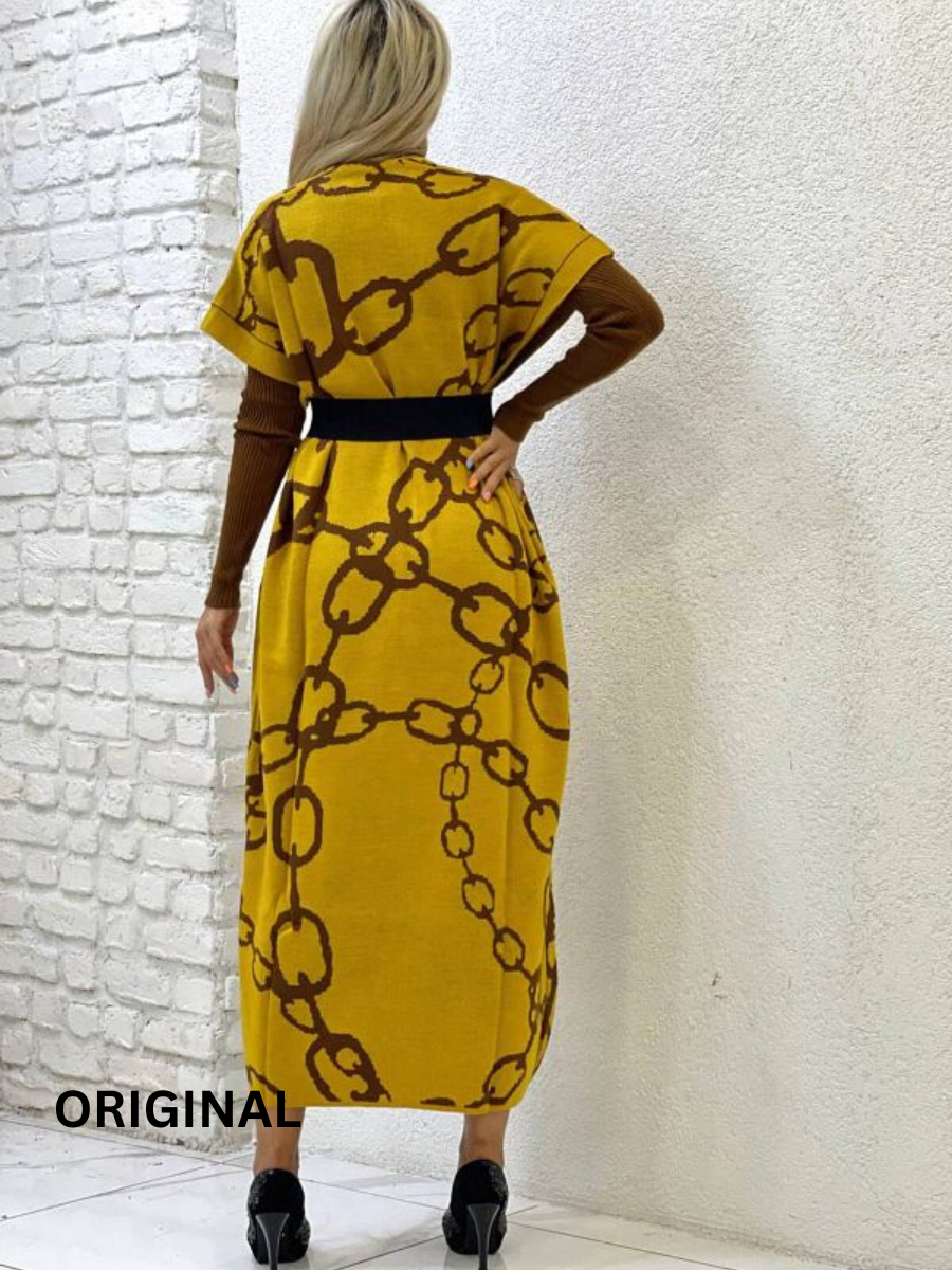 Long Shrug Belted Winter Dress FC1510