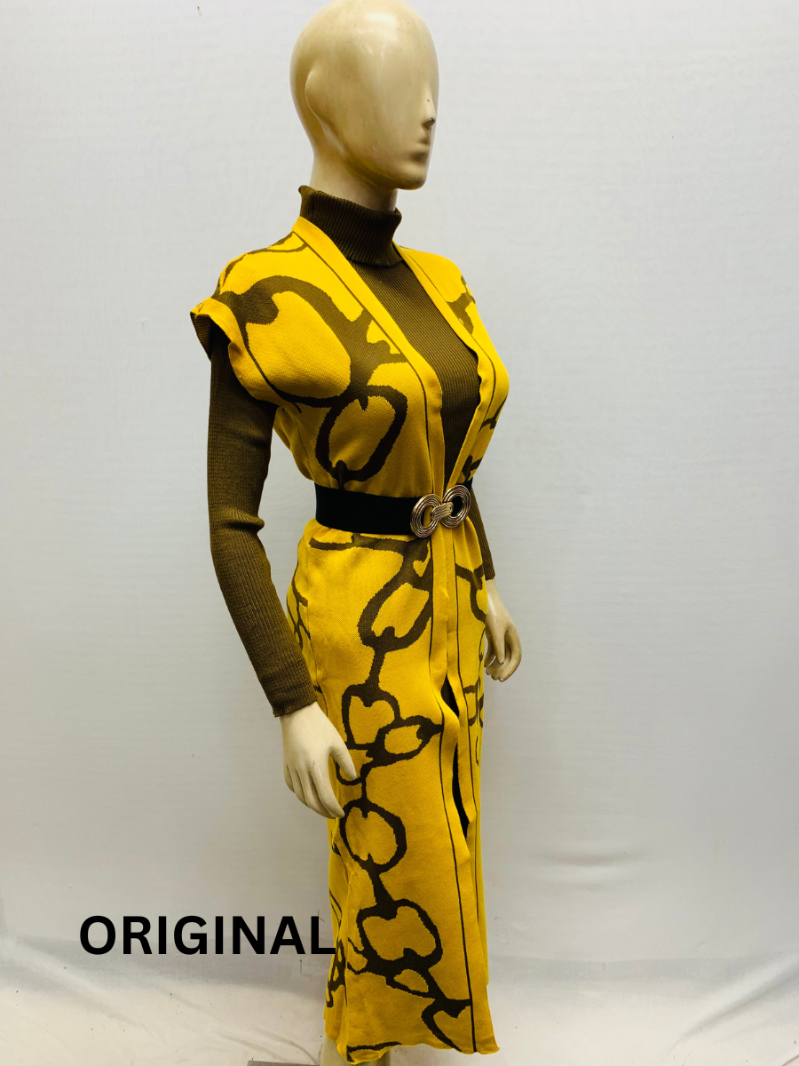 Long Shrug Belted Winter Dress FC1510