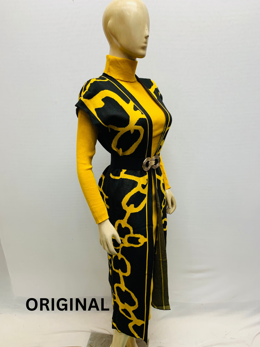Long Shrug Belted Winter Dress FC1510