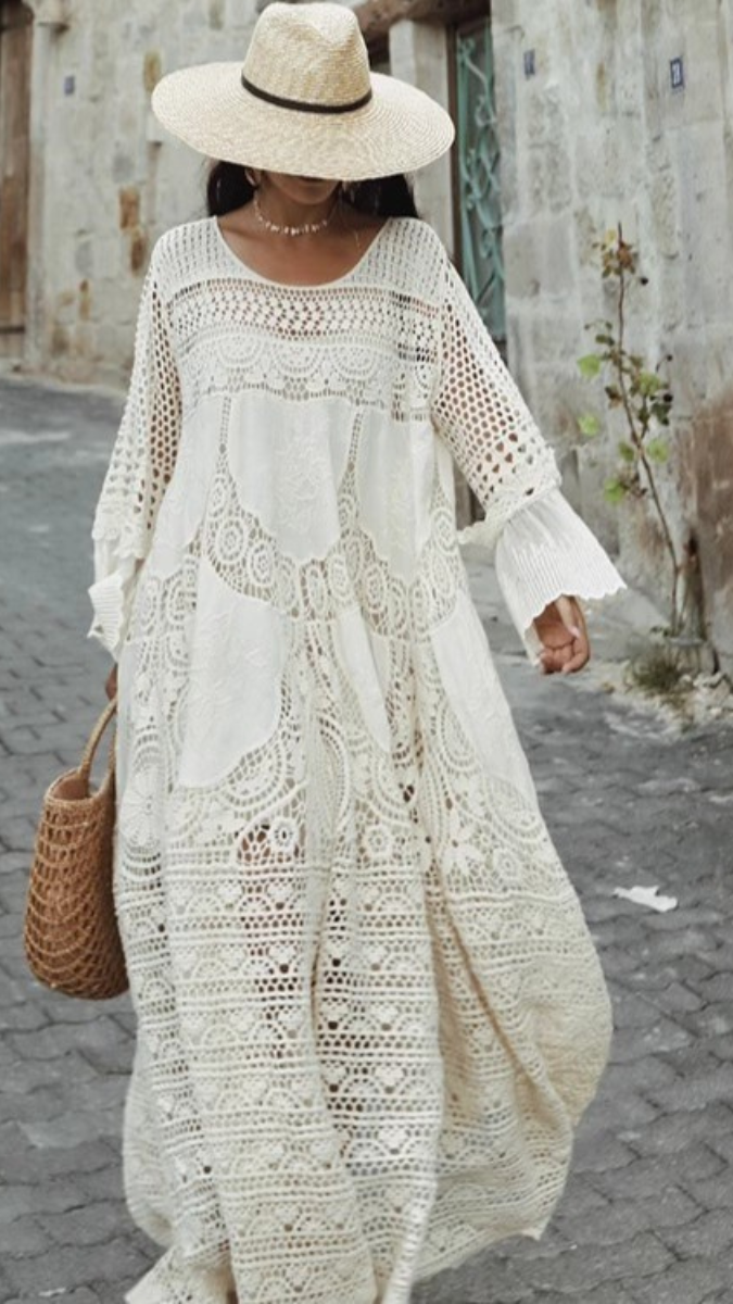Loose U Neckline Lace Dress FC1869