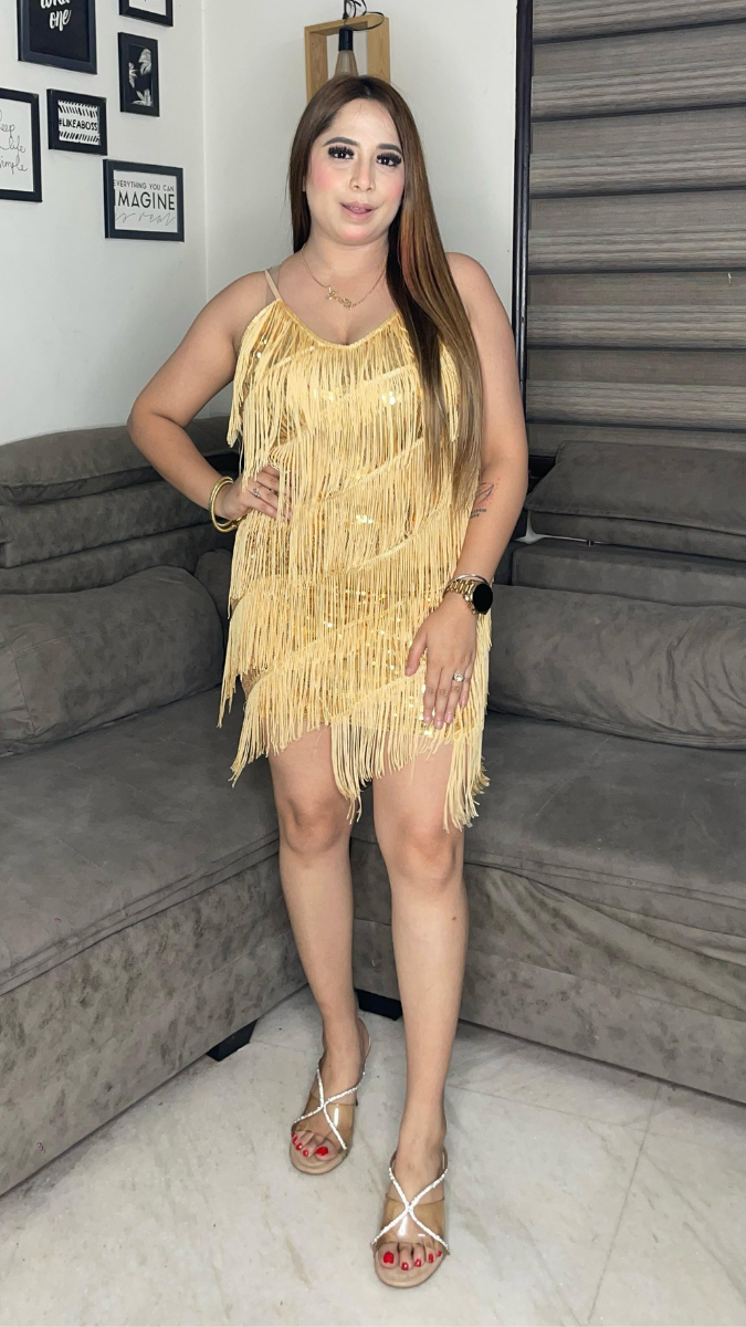 Luxe Partywear Tassel Cocktail Mini Dress FC2007
