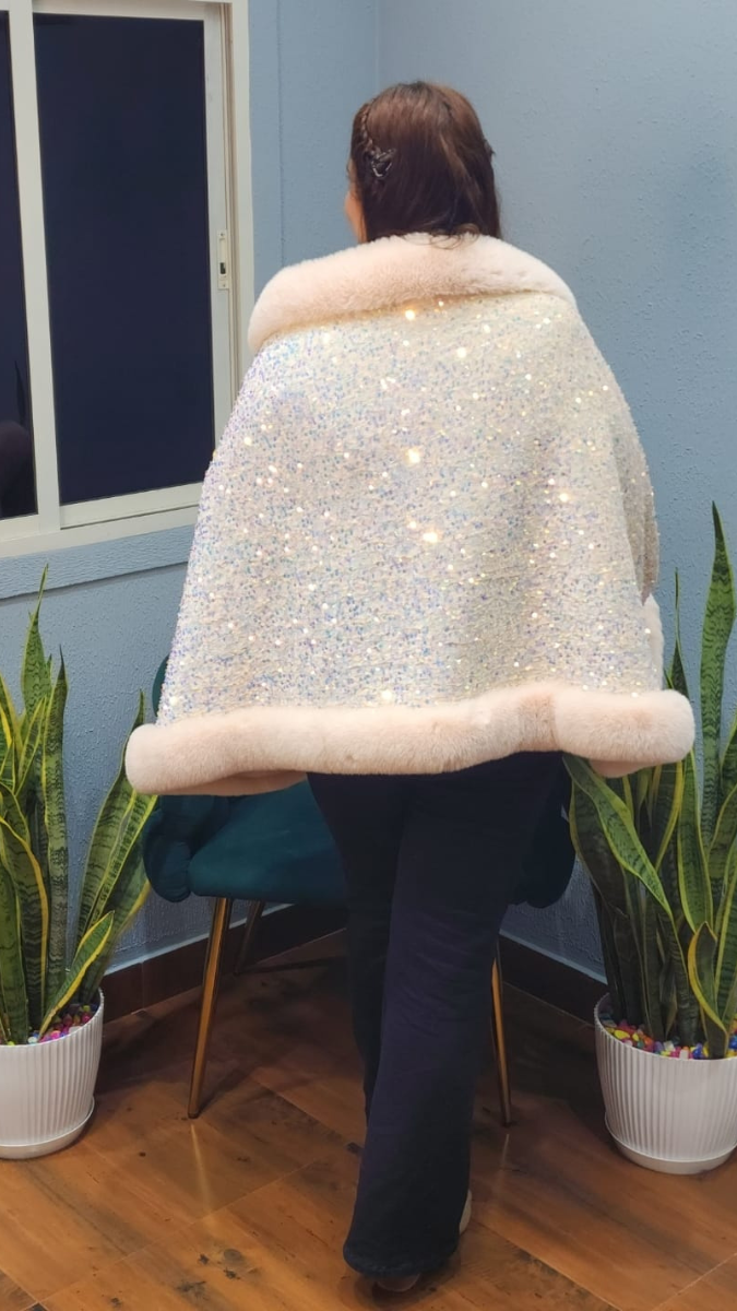 Luxurious One Size Fit to All Winter Faux Fur Cape FC1530