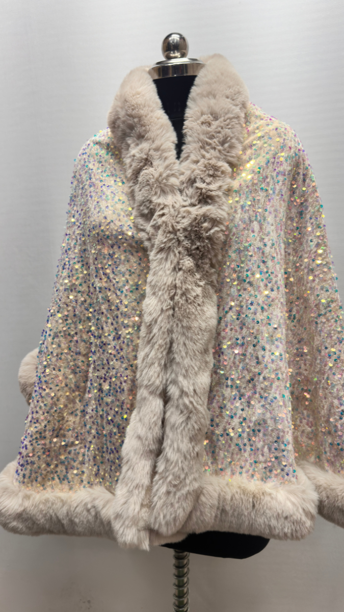 Luxurious One Size Fit to All Winter Faux Fur Cape FC1530