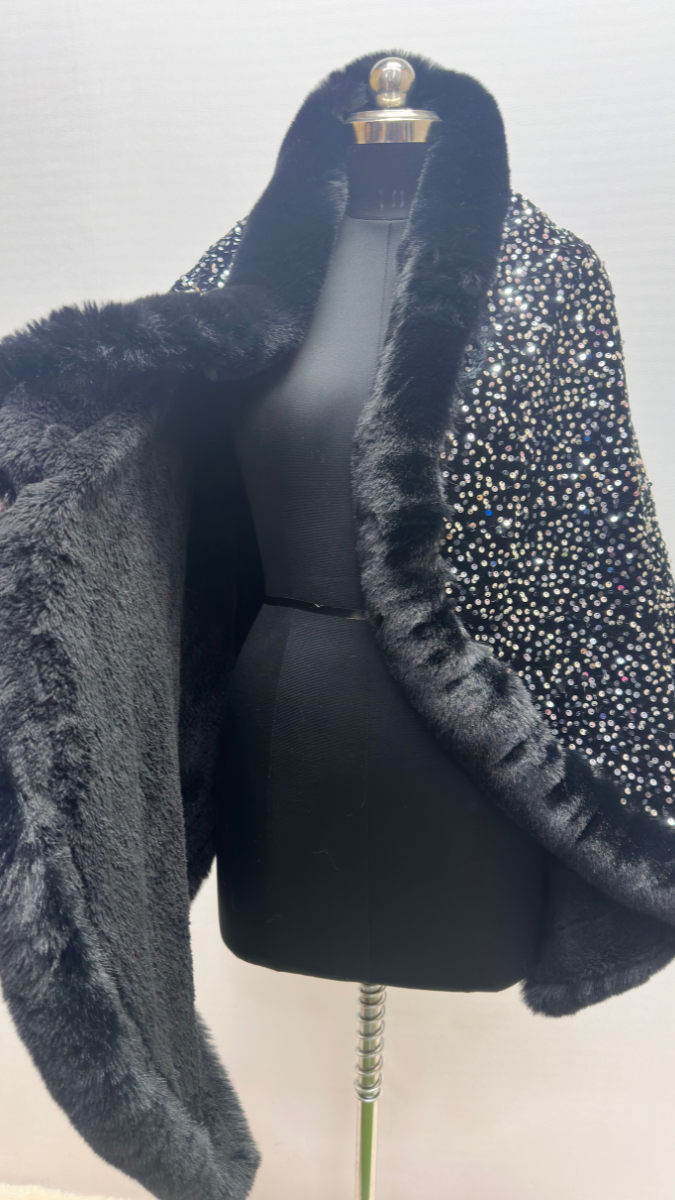 Luxurious One Size Fit to All Winter Faux Fur Cape FC1530