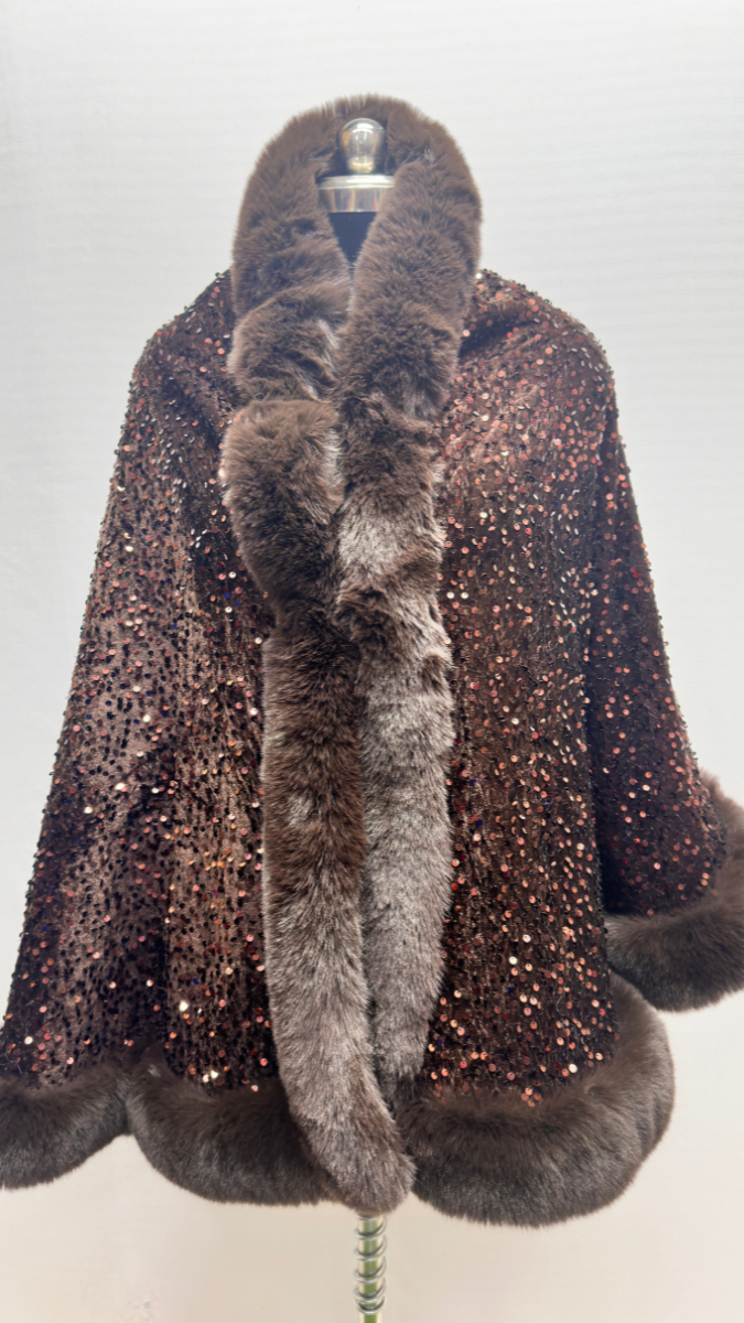 Luxurious One Size Fit to All Winter Faux Fur Cape FC1530