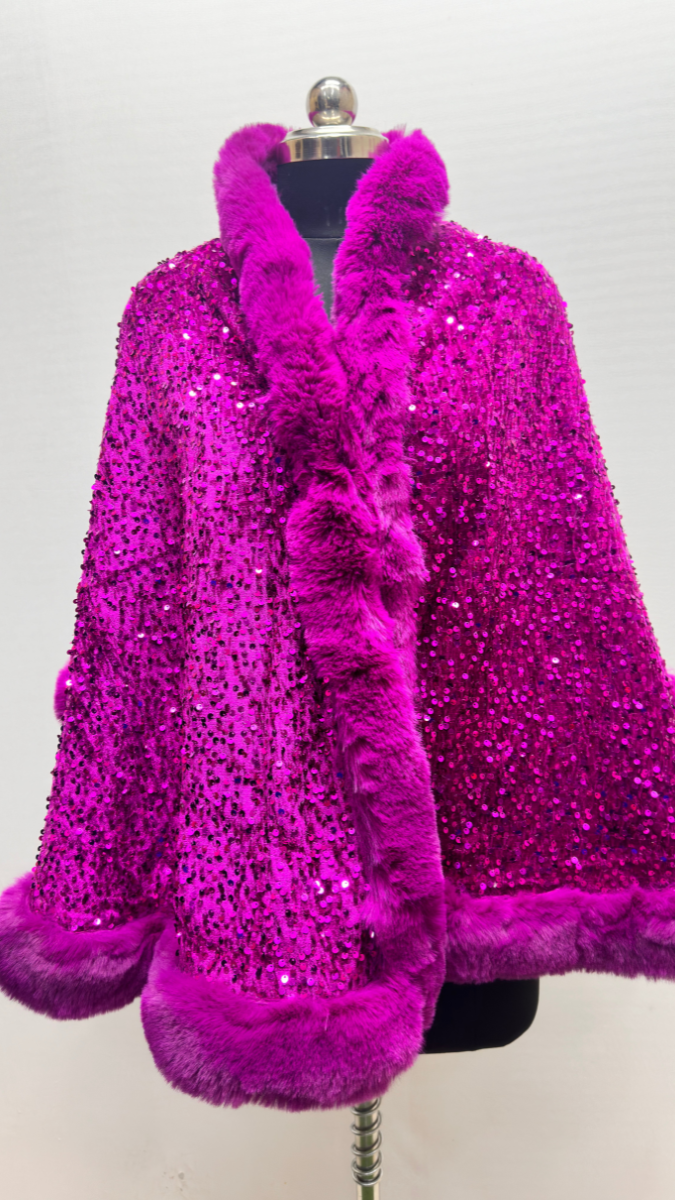 Luxurious One Size Fit to All Winter Faux Fur Cape FC1530