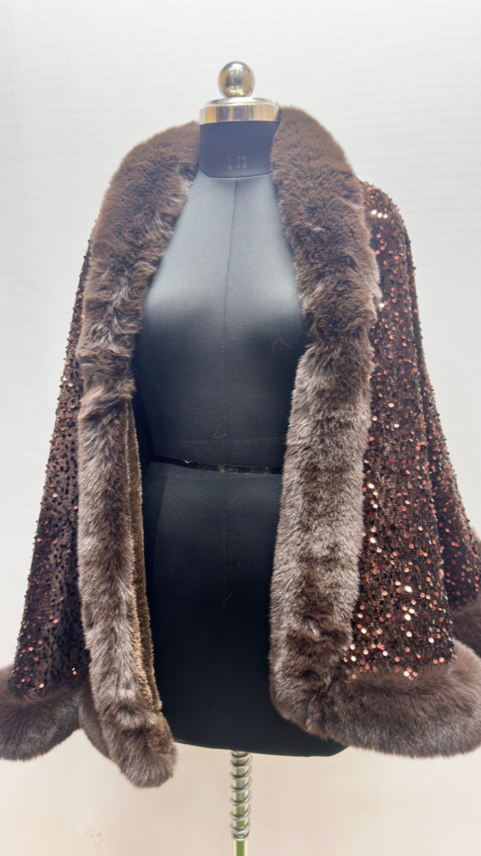 Luxurious One Size Fit to All Winter Faux Fur Cape FC1530