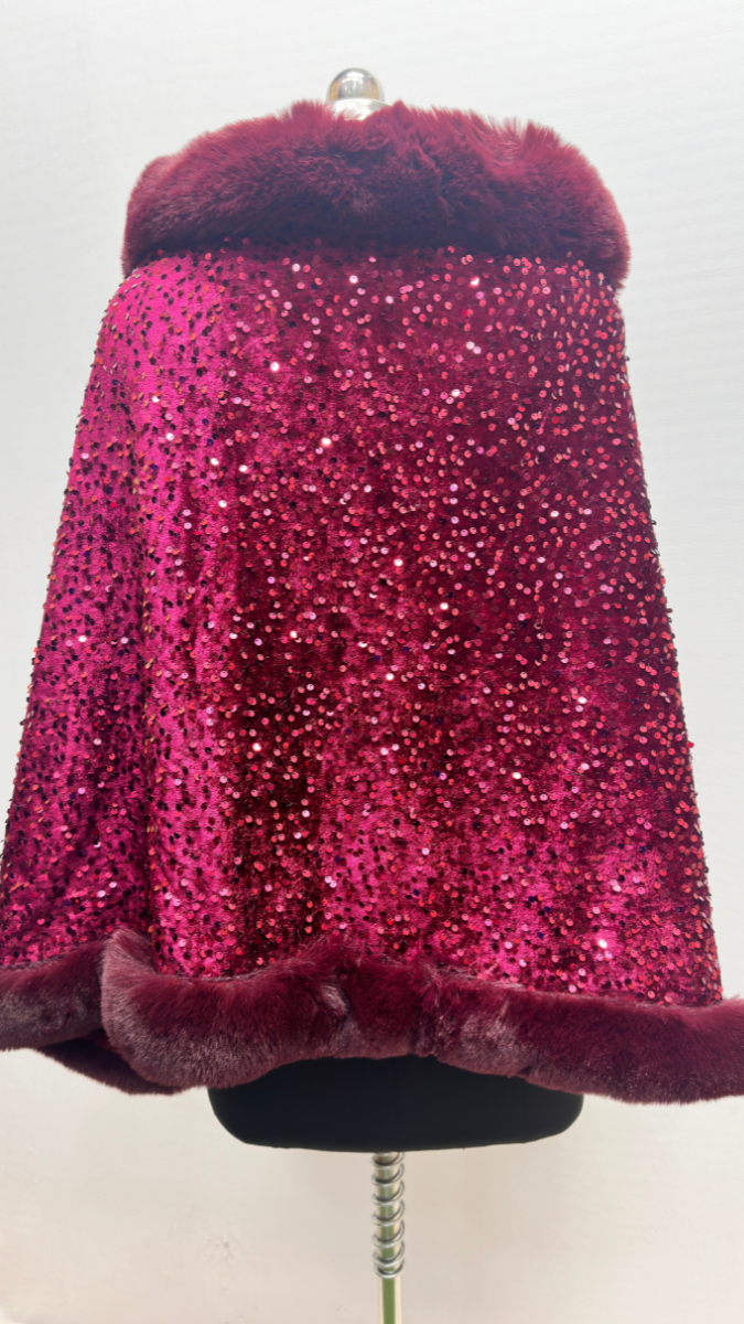 Luxurious One Size Fit to All Winter Faux Fur Cape FC1530
