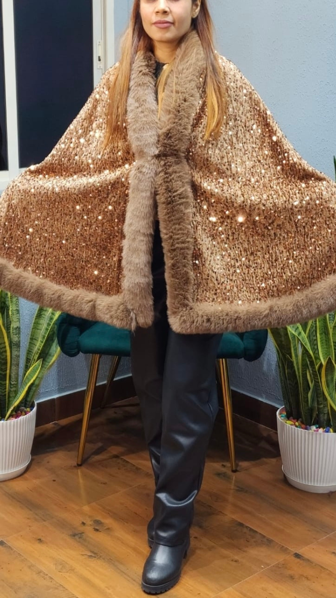 Luxurious One Size Fit to All Winter Faux Fur Cape FC1530