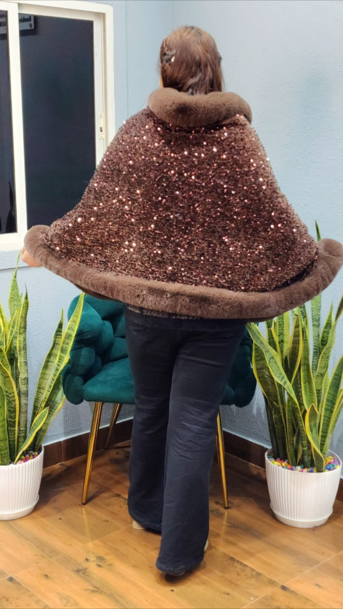 Luxurious One Size Fit to All Winter Faux Fur Cape FC1530