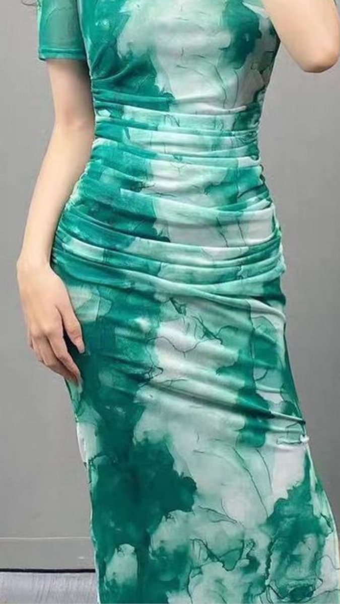 Marble Print Dress