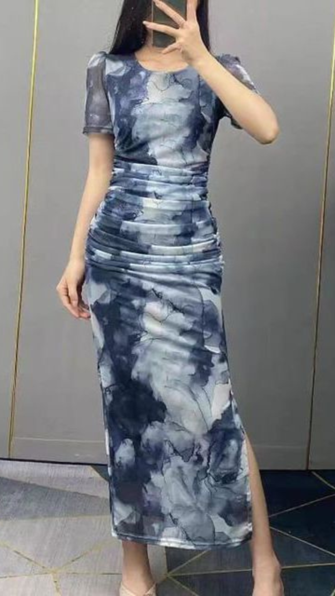 Marble Print Dress