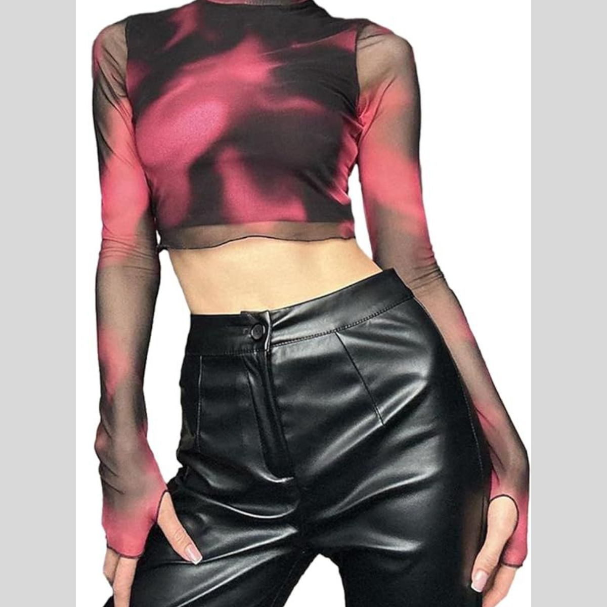 Mesh Tie-Dye Crop Top