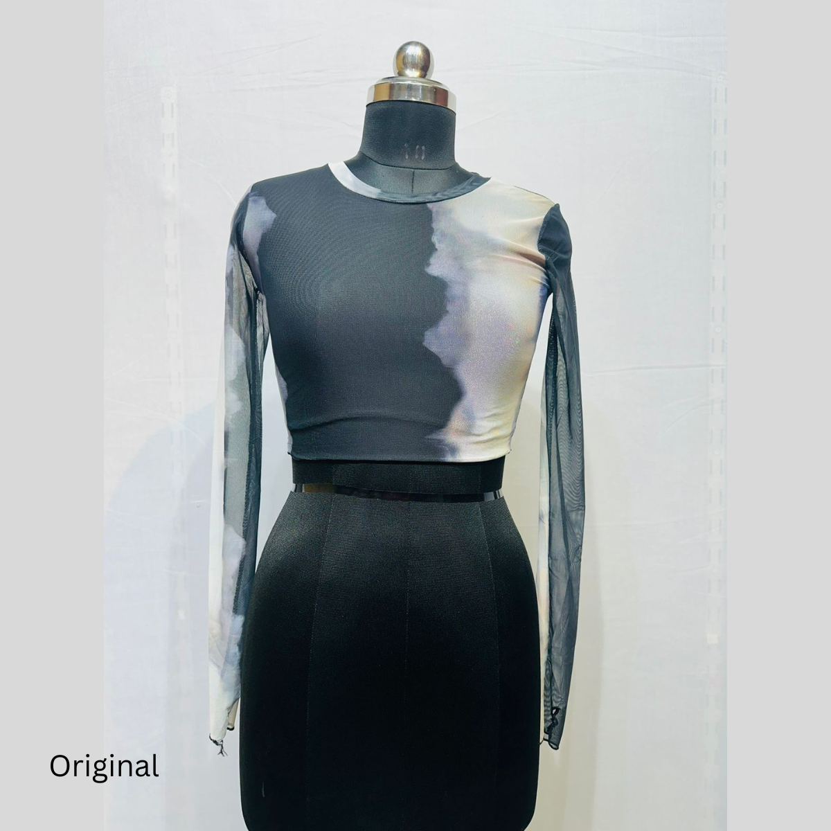 Mesh Tie-Dye Crop Top