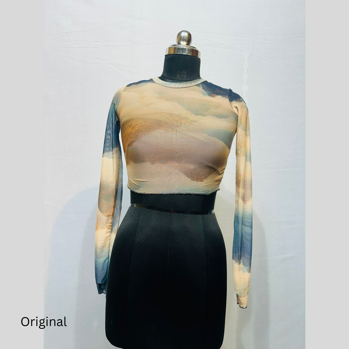 Mesh Tie-Dye Crop Top