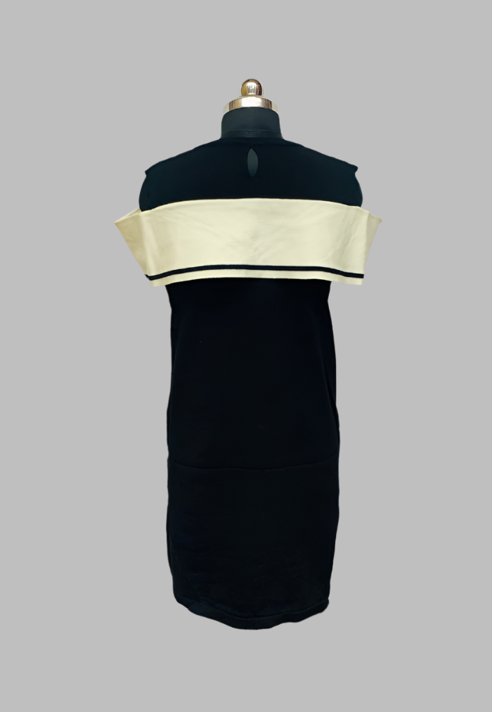 Off Shoulder Black Midi Dress