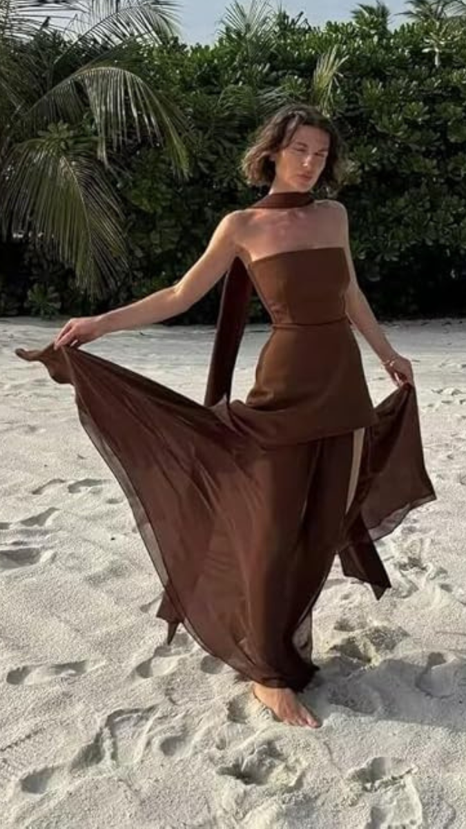 Off Shoulder Side High Slit Dress FC1908