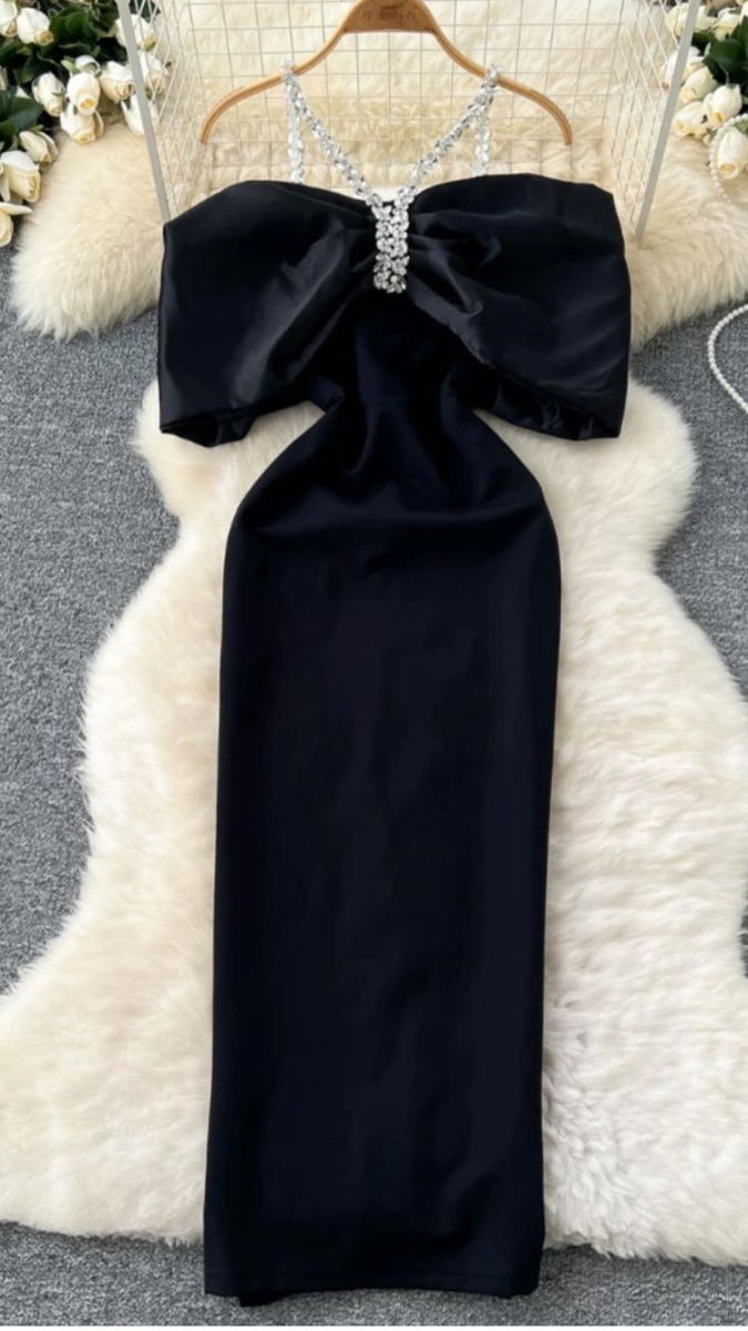 Off Shoulder With Stone Neckline Dress FC1580