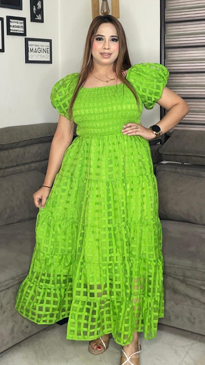 Off Shoulder Short Puffed Sleeves Dress FC1891