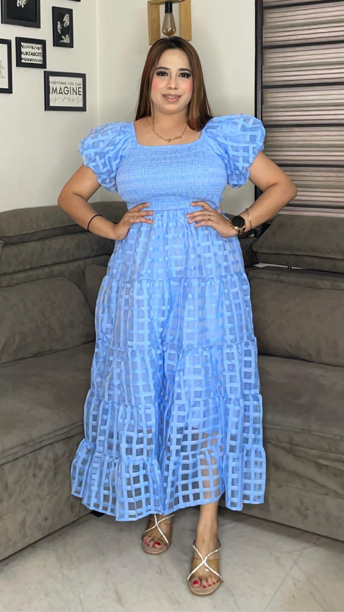 Off Shoulder Short Puffed Sleeves Dress FC1891