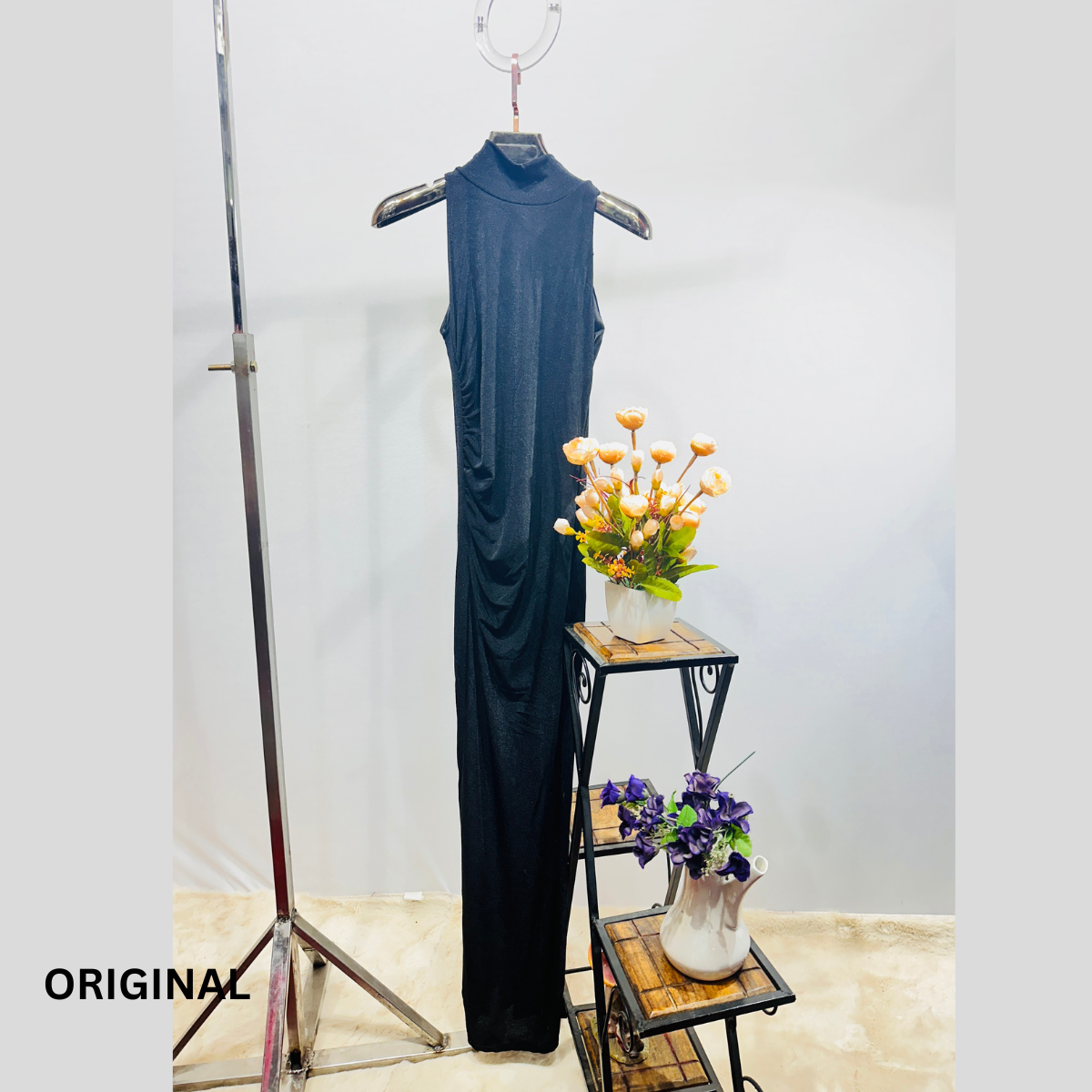 One Side Pleated Tulle Dress