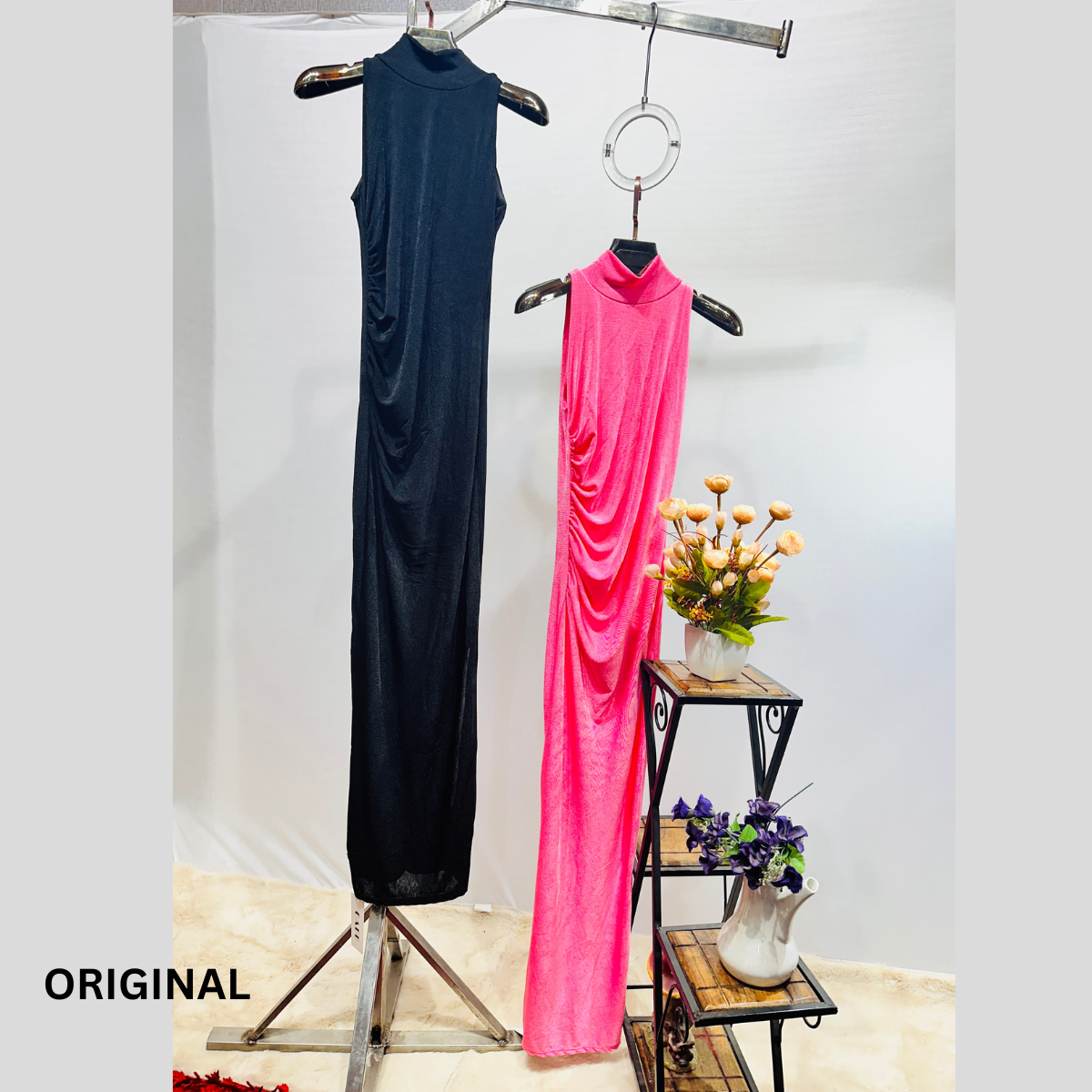 One Side Pleated Tulle Dress