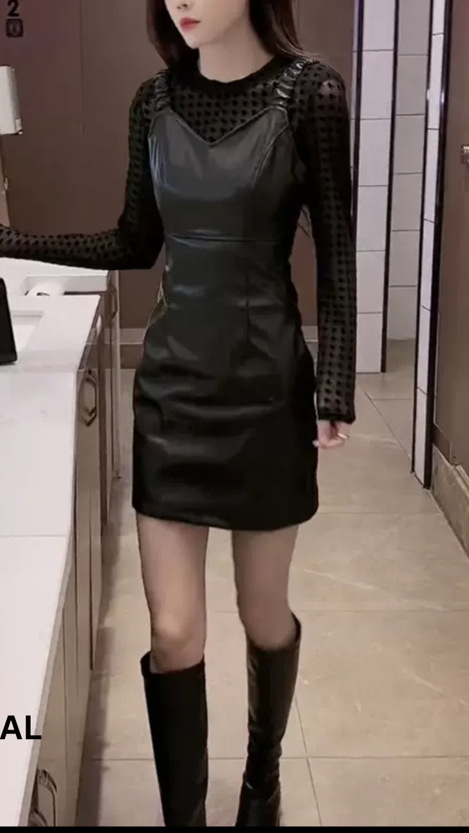 Partywear Dress And Net Top For Women
