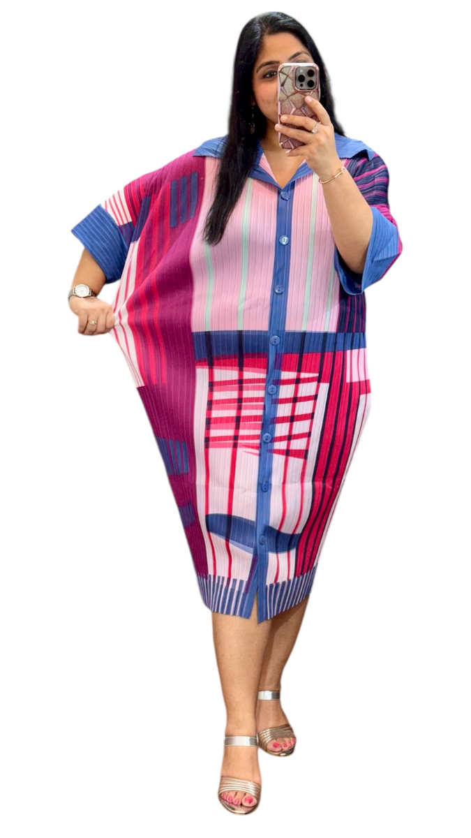 Pleaded Printed Midi Dress FC1905