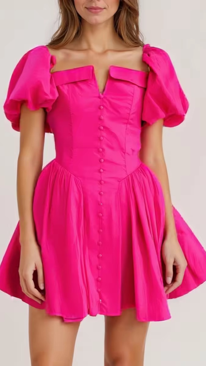 Princess Balloon Sleeve Short Dress FC1777