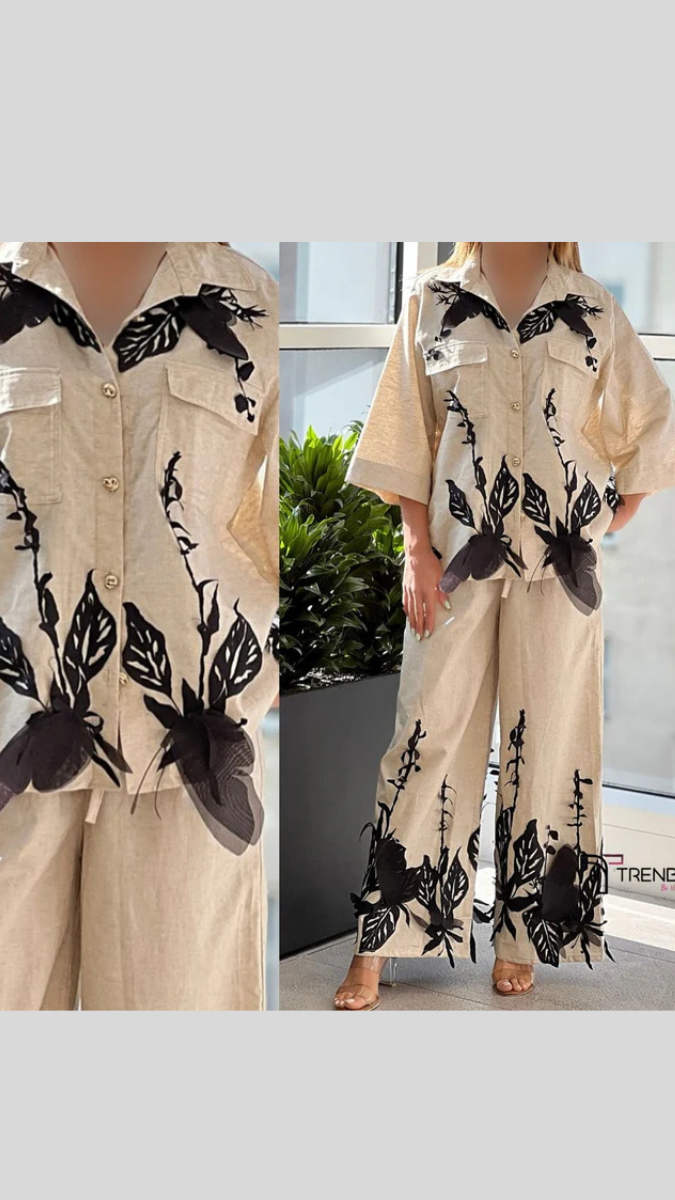 Printed Drop Shoulder Shirt Coord Set FC1788